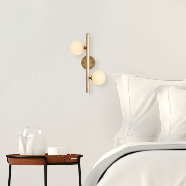 OPVIQ Zidna lampa Domino 11037, bela/zlatna - EP3007090