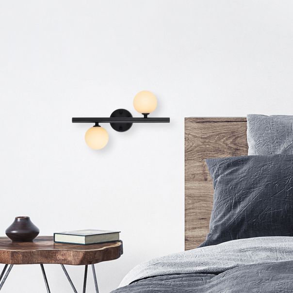 OPVIQ Zidna lampa Domino 11038, crna/bela - EP3007096