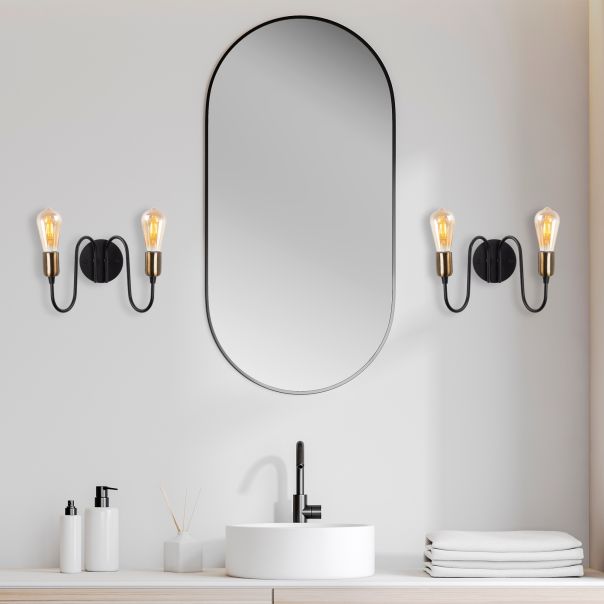 OPVIQ Zidna lampa Firat 11521, crna/zlatna - EP3007159