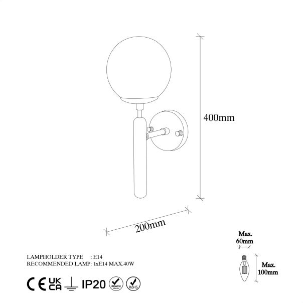 OPVIQ Zidna lampa King 11459, zlatna - EP3007201