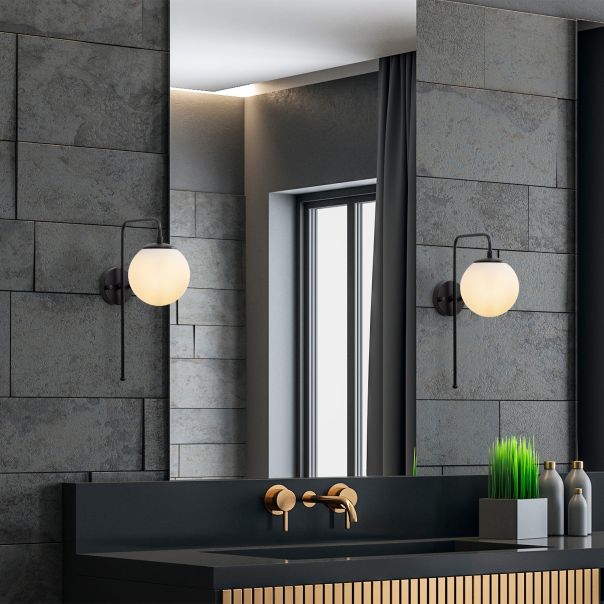OPVIQ Zidna lampa Viran 10915, crna/bela - EP3007270