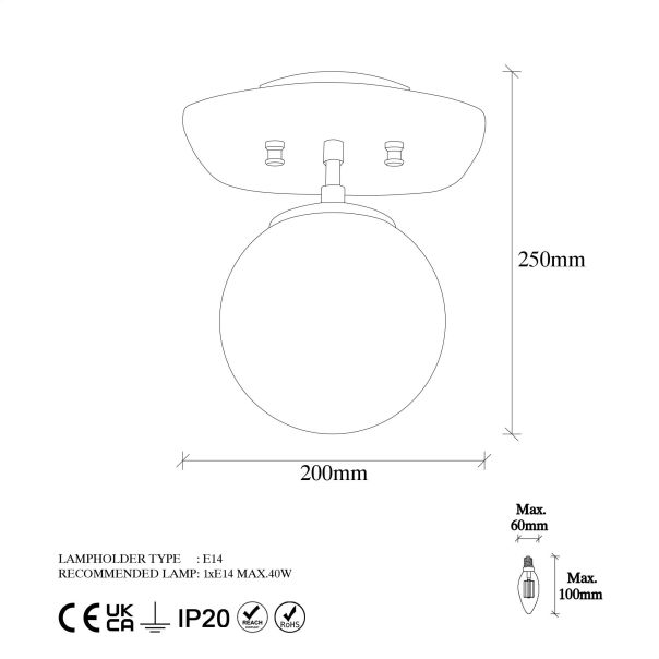 OPVIQ Plafonjera Well 11676, crna - EP3007432