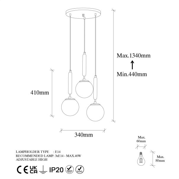 OPVIQ Visilica King 11465, bela/crna - EP3007531