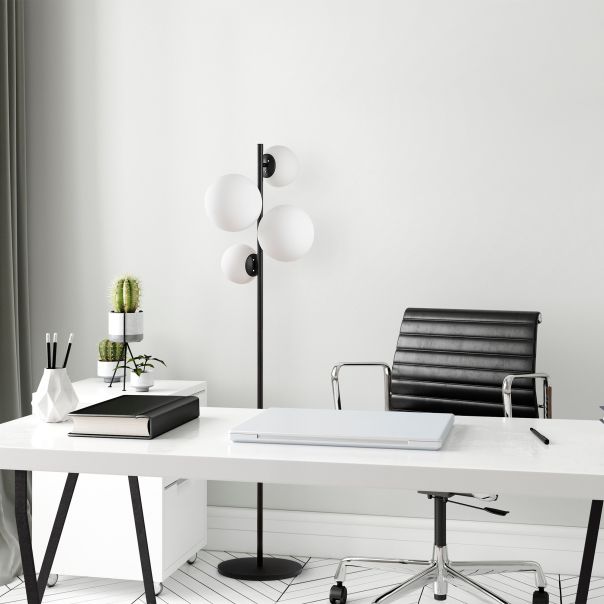 OPVIQ Podna lampa Fazli 10521, crna/bela - EP3007564