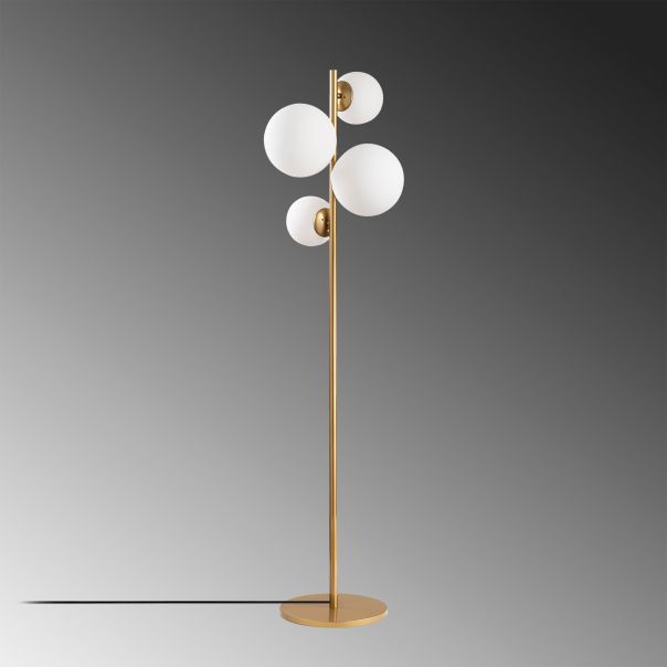 OPVIQ Podna lampa Fazli 10523, zlatna/bela - EP3007567