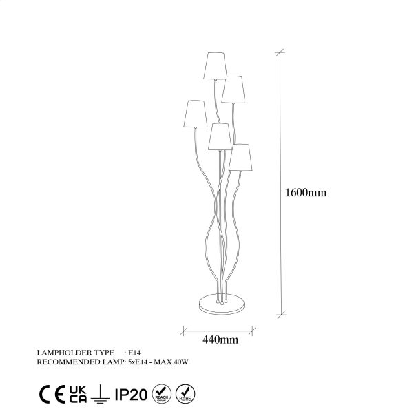 OPVIQ Podna lampa Bonibon 13237, zlatna - EP3007606