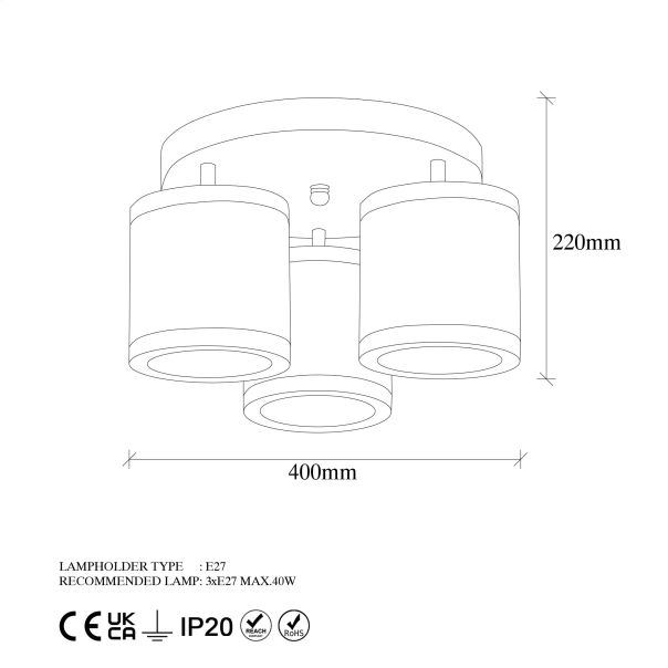 OPVIQ Plafonjera Way 11626, crna/bela - EP3006562