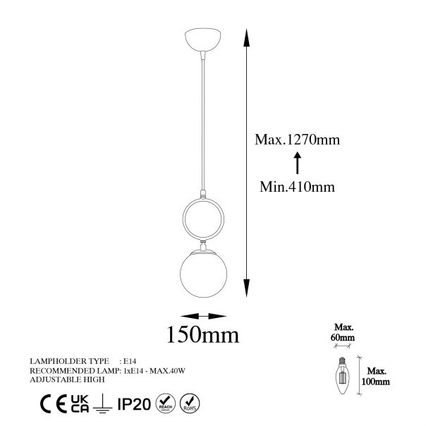 OPVIQ Visilica Ring 13433, bela/zlatna - EP3006571