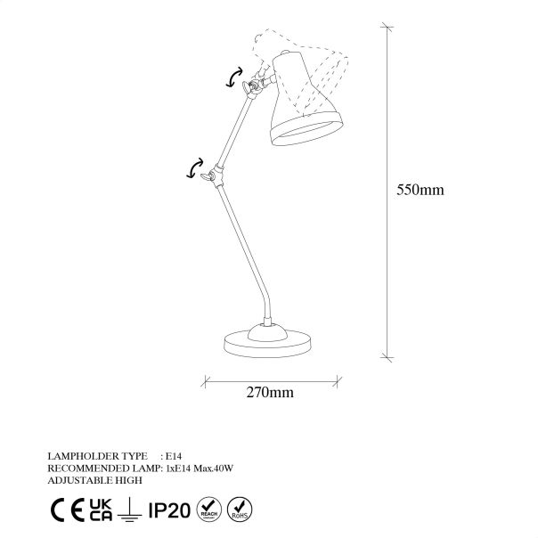 OPVIQ Stona lampa Mixed 11505, zlatna - EP3006685