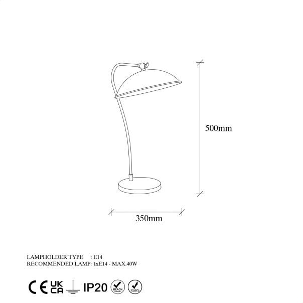 OPVIQ Stona lampa Epika 12251, zlatna - EP3006712