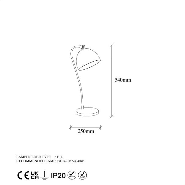 OPVIQ Stona lampa Acuka12295, crna - EP3006730