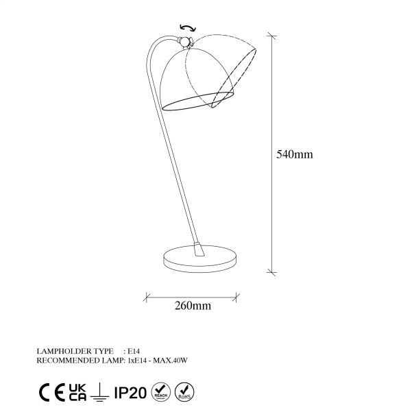 OPVIQ Stona lampa Acuka 12292, crna - EP3006745
