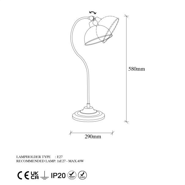 OPVIQ Stona lampa Konika 12261, zlatna - EP3006784