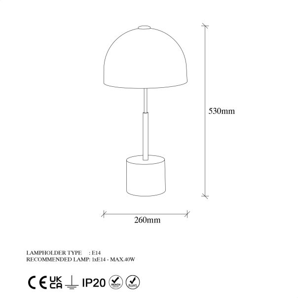 OPVIQ Stona lampa Mixed 11496, zlatna/crna - EP3006799