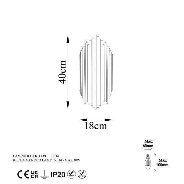 OPVIQ Zidna lampa Kara 13346, zlatna - EP3006859