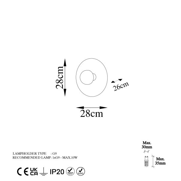 OPVIQ Zidna lampa Kurt 13350, zlatna - EP3006877