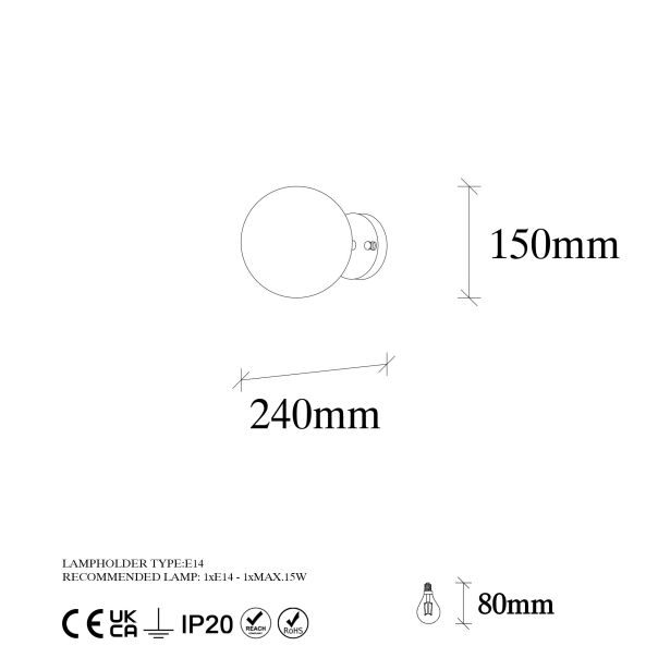 OPVIQ Zidna lampa Atmaca 10240, zlatna/bela - EP3006979