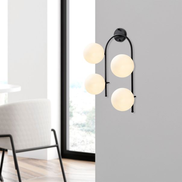 OPVIQ Zidna lampa Jewel 10595, crna/bela - EP3006988