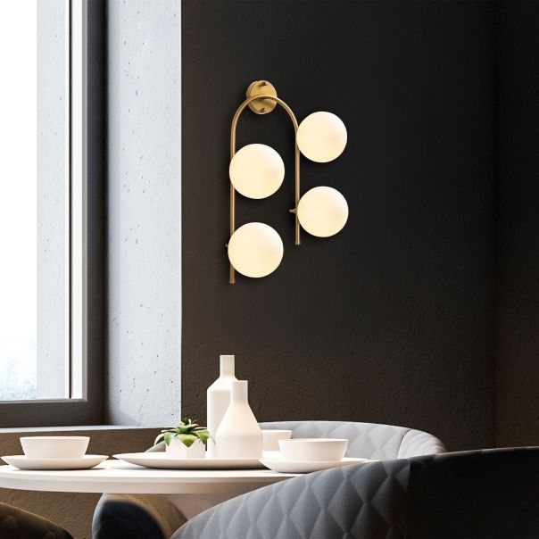 OPVIQ Zidna lampa Jewel 10605, zlatna/bela - EP3006994
