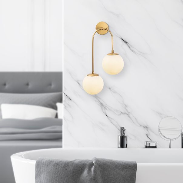 OPVIQ Zidna lampa Jewel 10585, bela/zlatna - EP3007018