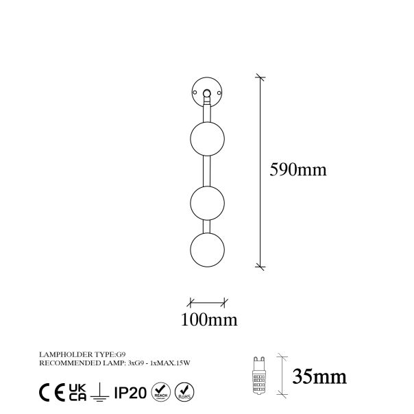 OPVIQ Zidna lampa Domino 11040, crna/bela - EP3007027