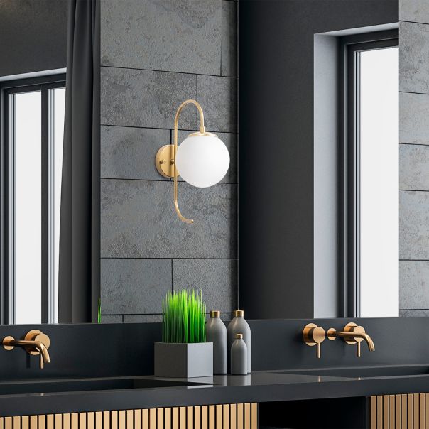 OPVIQ Zidna lampa Jewel 10565, zlatna/bela - EP3007066