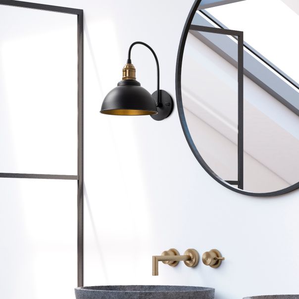 OPVIQ Zidna lampa Varzan 10840, crna/zlatna - EP3007081