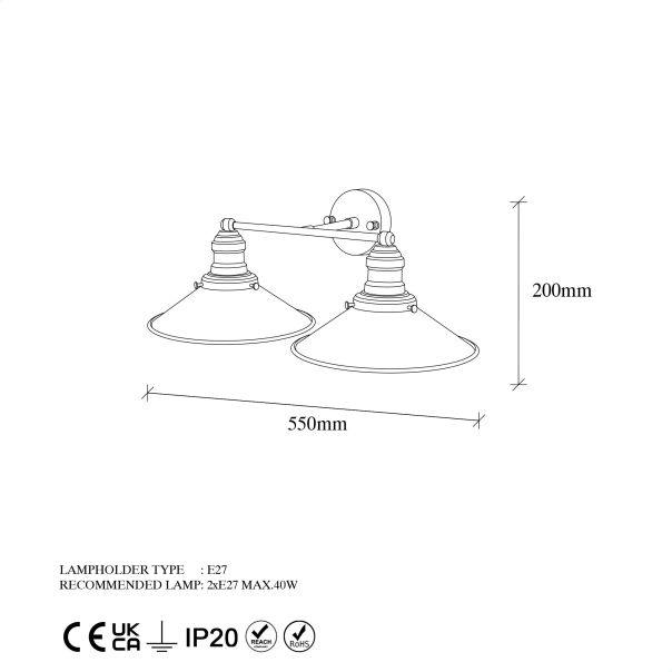 OPVIQ Zidna lampa Conical 12191, zlatna - EP3009064