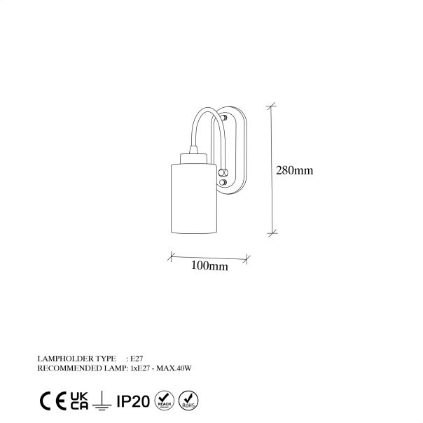 OPVIQ Zidna lampa Hemikilo 13160, zlatna/bela - EP3009142