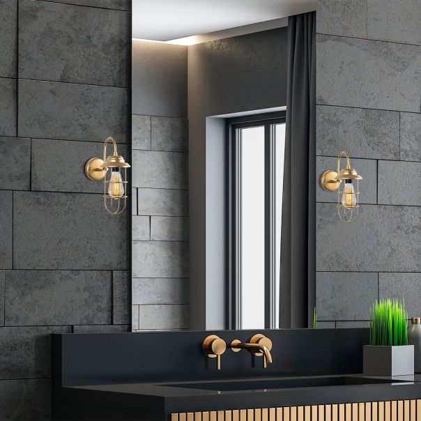 OPVIQ Zidna lampa Mahoni 13206, zlatna - EP3009151