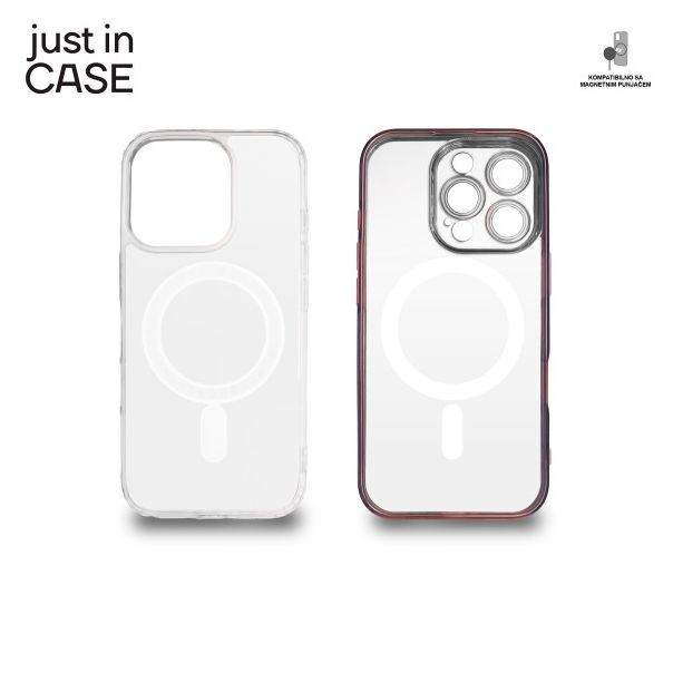 JUST IN CASE 2u1 Extra case MAG MIX paket za iPhone 16 Pro, roza - MAG117PK