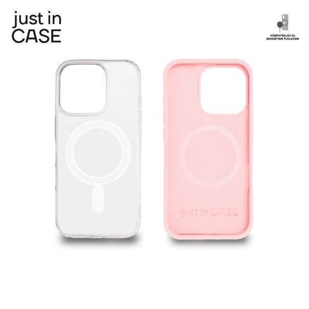 JUST IN CASE 2u1 Extra case MAG MIX PLUS paket za iPhone 16 Pro, roza - MAGPL117PK
