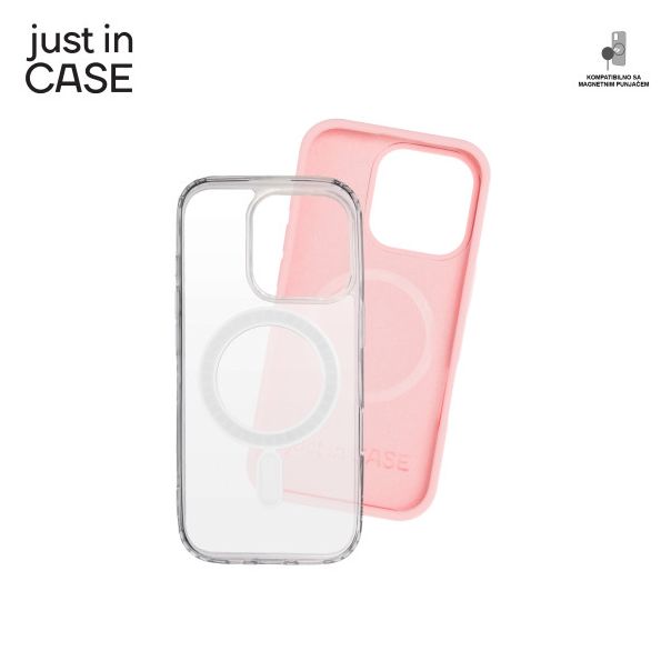 JUST IN CASE 2u1 Extra case MAG MIX PLUS paket za iPhone 16 Pro, roza - MAGPL117PK