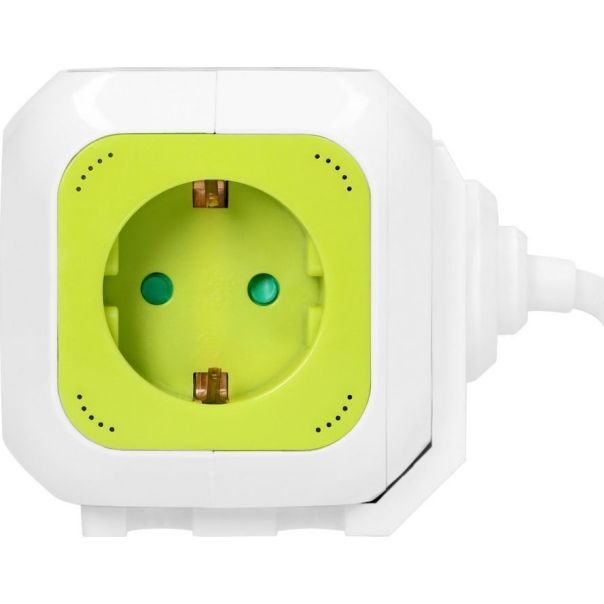 ORNO Produžni kabl sa 4 utičnice i 2xUSB 1.4m, belo/zelena - ORNOR-AE-13144(GS)-L