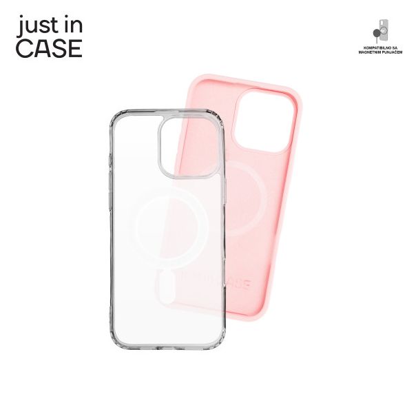 JUST IN CASE 2u1 Extra case MAG MIX PLUS paket za iPhone 16 Pro Max, roza - MAGPL119PK
