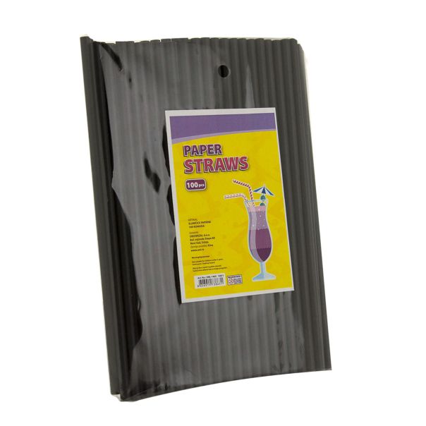 Slamčice papirne 100/1 6x220mm crne unl-1465 - 95062-1