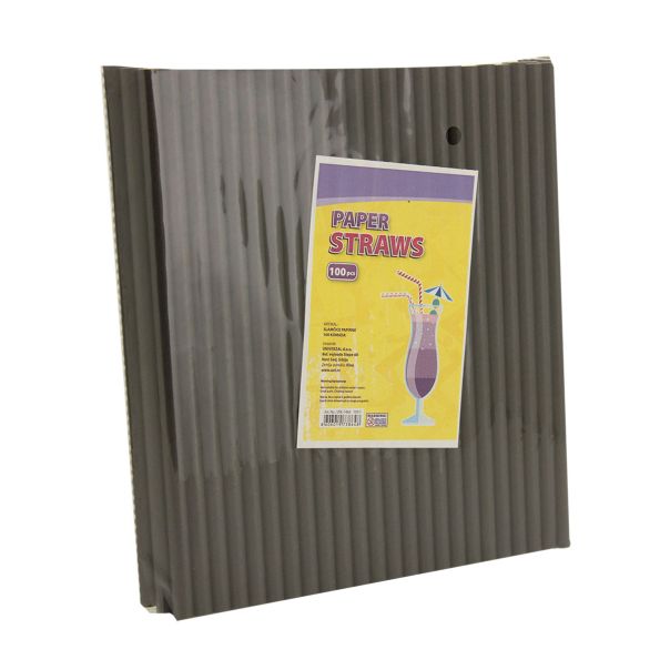 Slamčice papirne 100/1 8x220mm crne unl-1466 - 95063-1