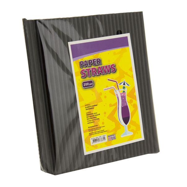 Slamčice papirne 200/1 4x160mm crne unl-1467 - 95064-1