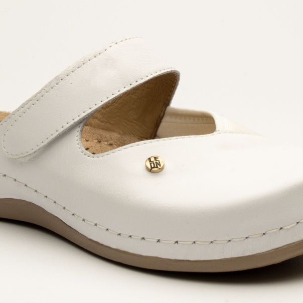 LEON Ženska papuča Ruby-bela - 953-BE