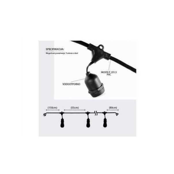 BB LINK SET GRLA SA KABLOM 15XE27 - 95330