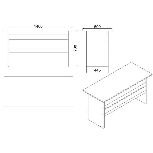 HANAH HOME Radni sto Vo1-Ob, svetlo braon - EP2800881