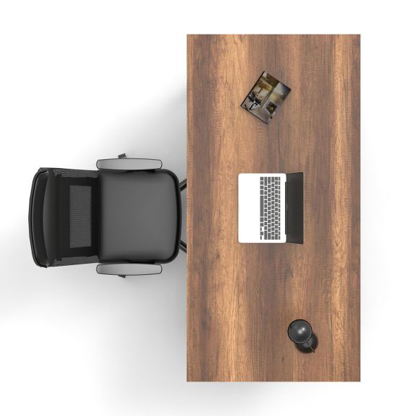 HANAH HOME Radni sto Mn01-Ba, crna/tamno braon - EP2801830