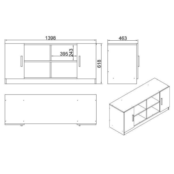 HANAH HOME Komoda za dnevnu sobu Vo6-Ob - EP2799661