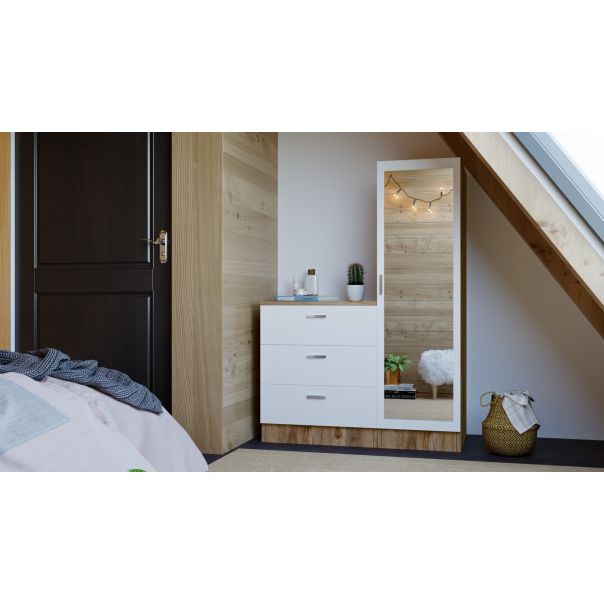 HANAH HOME Komoda za spavaću sobu Cc6-Aw, bela/braon - 956LCS1522