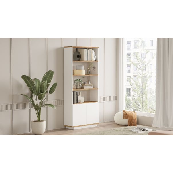 HANAH HOME Polica za knjige Fr16-Aw, bela/krem - 956LCS1538
