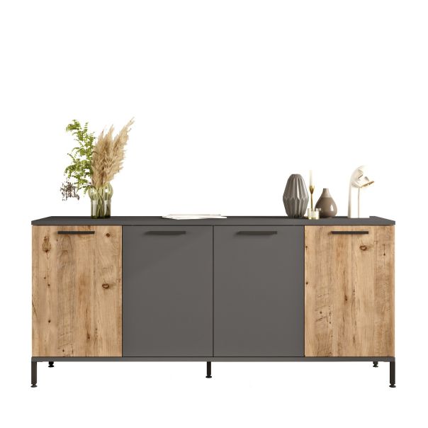 HANAH HOME Komoda Rl4-Aa, braon/antracit - 956LCS1587
