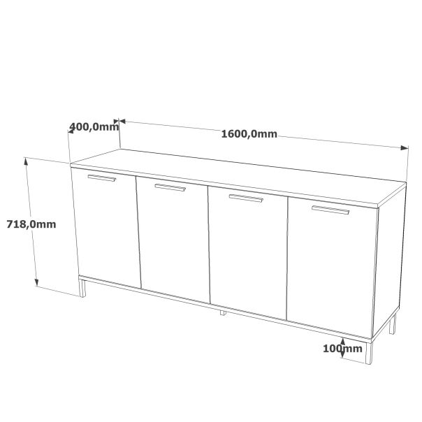 HANAH HOME Komoda Rl4-Aa, braon/antracit - 956LCS1587