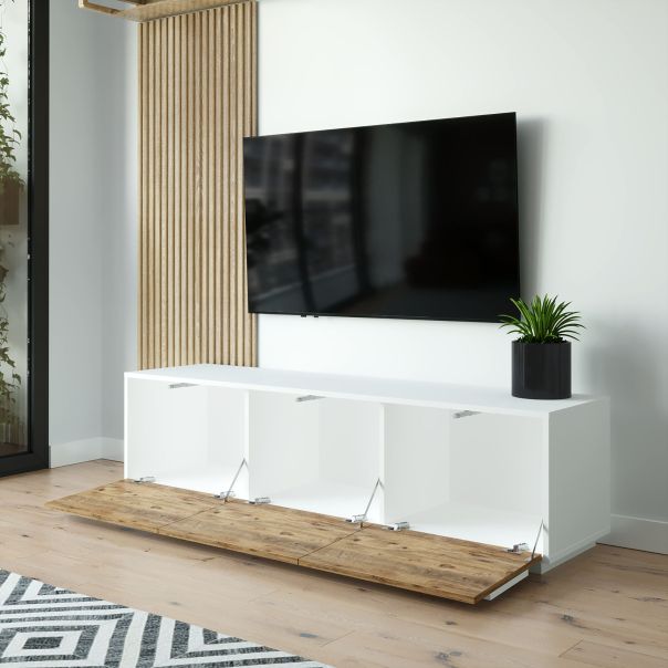HANAH HOME TV komoda Fr4-Aw, bela/braon - 956LCS1604