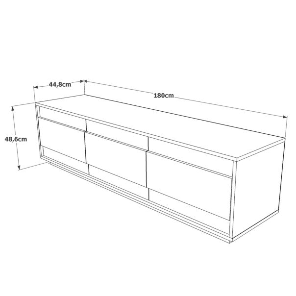 HANAH HOME TV komoda Fr4-Aw, bela/braon - 956LCS1604