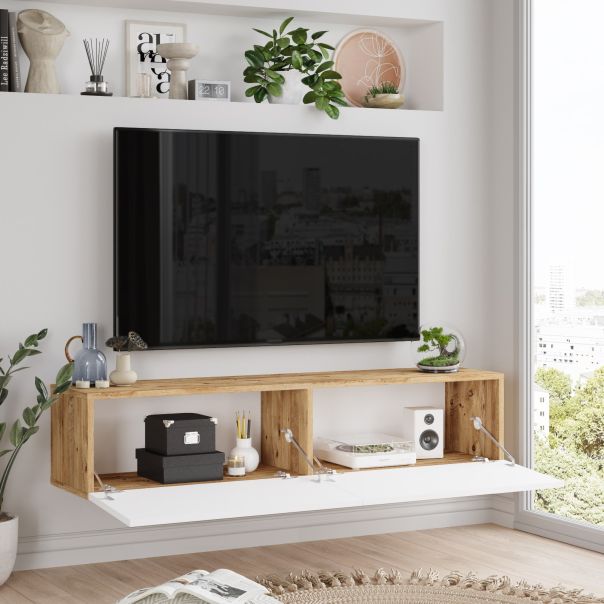 HANAH HOME TV komoda Fr10-Aw, bela/svetlobraon - 956LCS1675